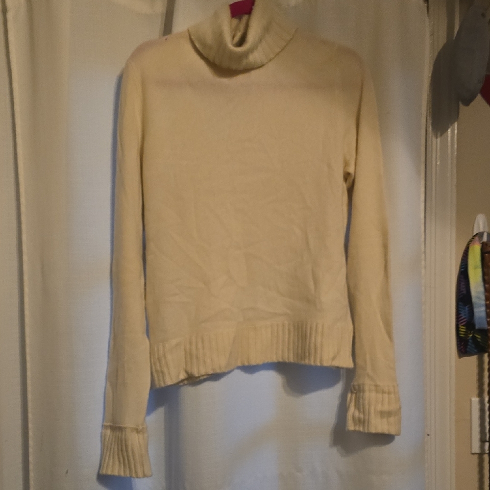 Lord & Taylor Cream Turtleneck Sweater